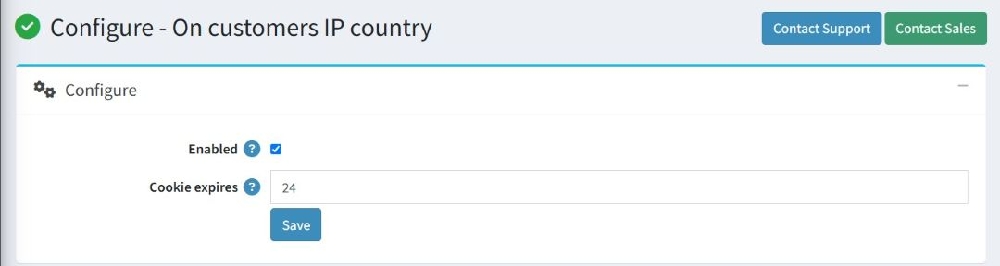 discount on customers IP country configure page